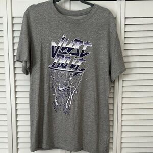 Nike Gray and Purple Short Sleeve Tee